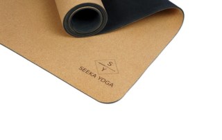 NATURAL CORK yoga mat- 100% Natural Rubber bottom, Cork top - Moon Laser Printed Pilates Mat Meditation